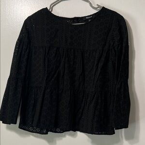 Madewell Black Eyelet Blouse